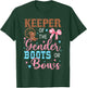 Boots or Bows Funny Keeper of Gender Baby Reveal Party T-Shirt - T-Shirt | Forest