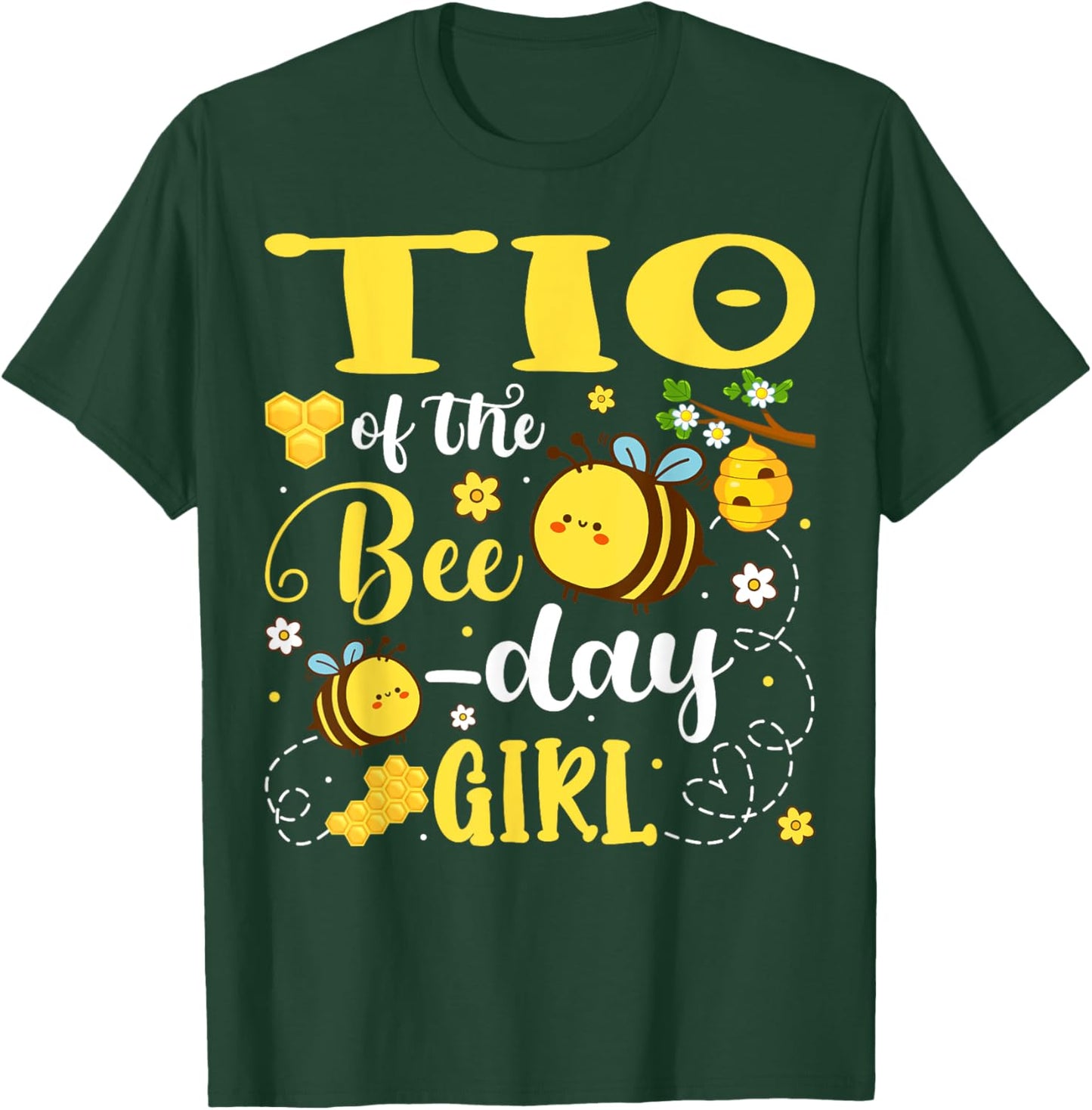 Tio of The Bee-Day Girl Birthday Party Matching Family T-Shirt - T-Shirt | Forest