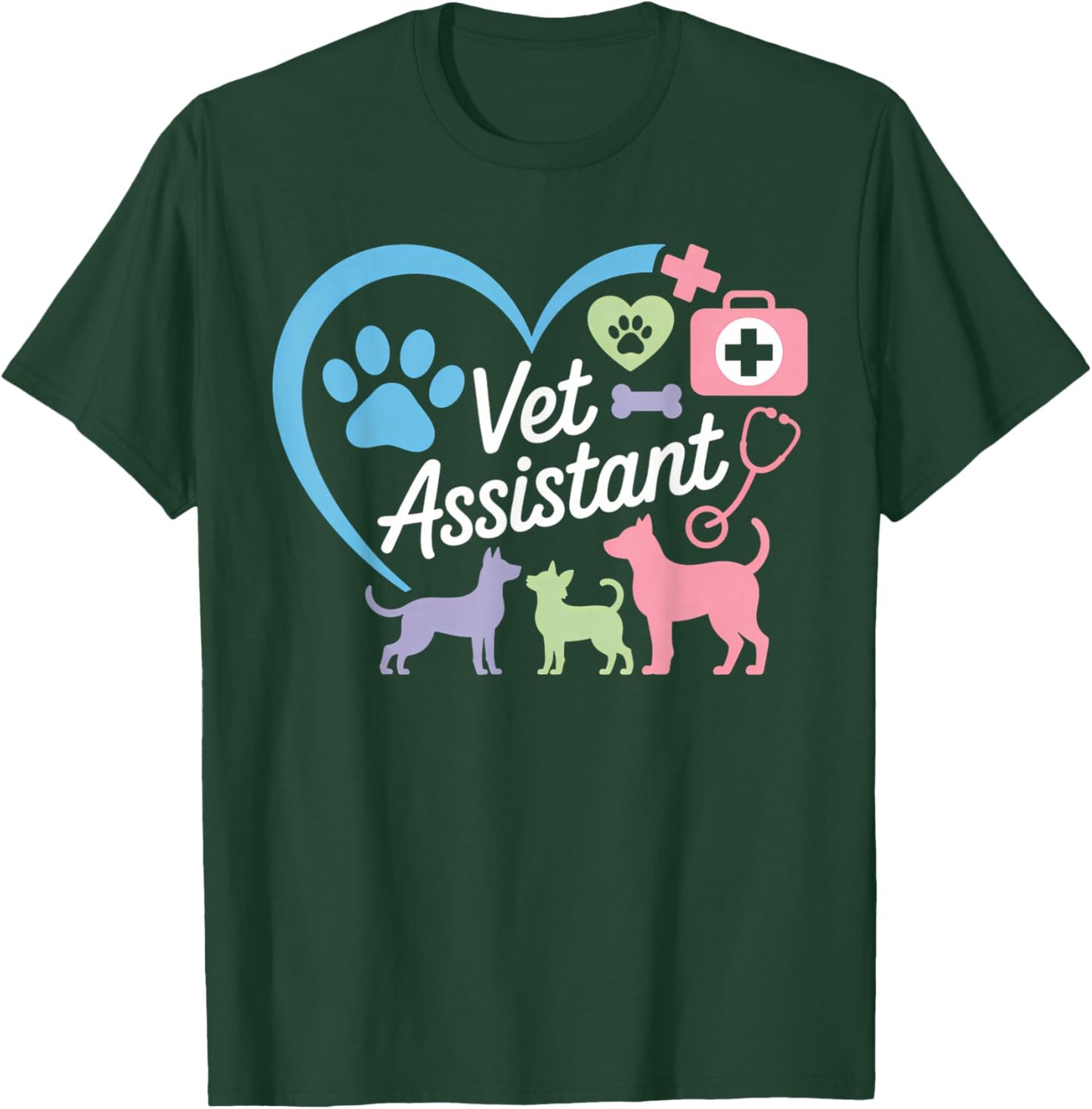 Vet Assistant Heart Veterinary Assistant Appreciation T-Shirt - T-Shirt | Forest
