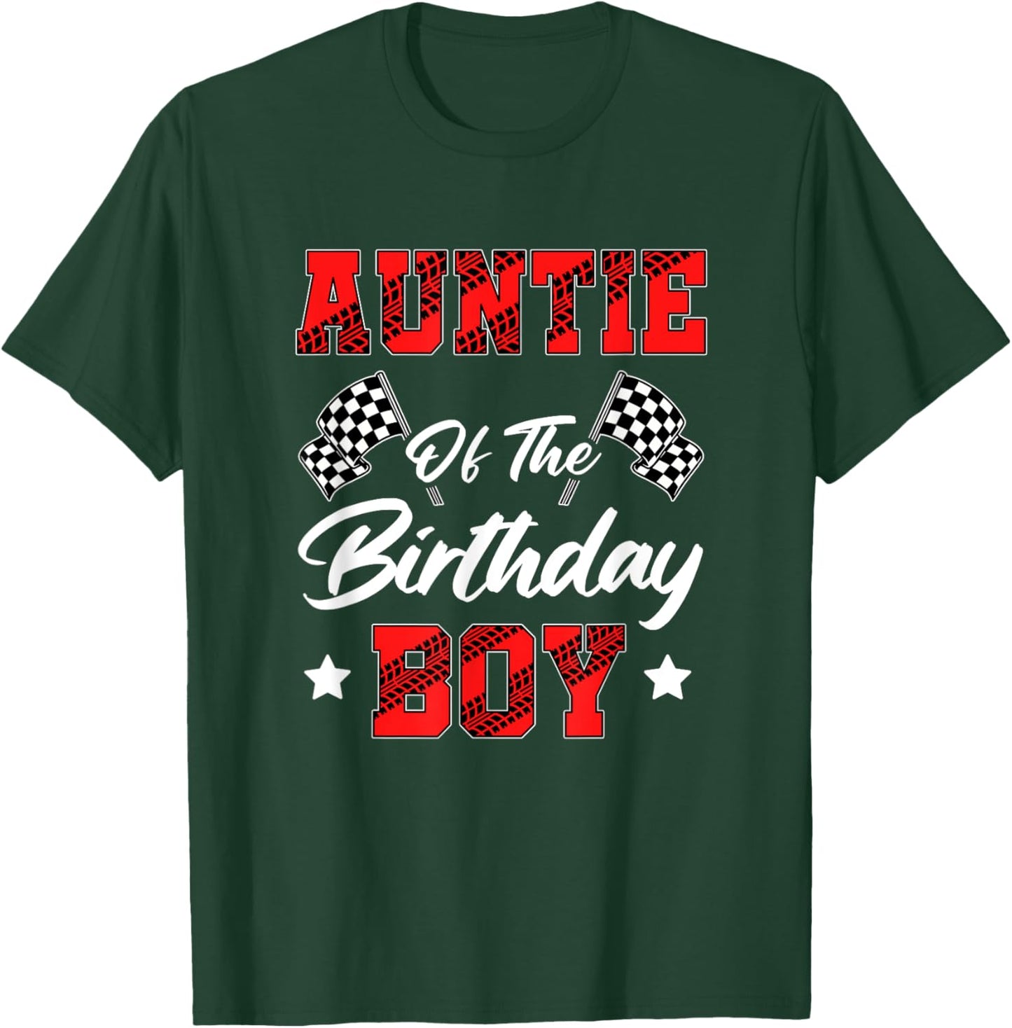 Race Car Auntie Of The Birthday Boy Racing Family Pit Crew T-Shirt - T-Shirt | Forest
