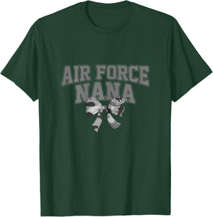 US Air Force Nana Coquette Bow USAF Family Matching T-Shirt - T-Shirt | Forest