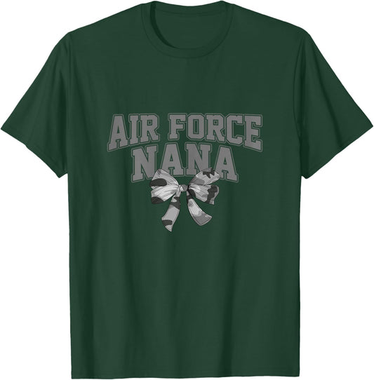 US Air Force Nana Coquette Bow USAF Family Matching T-Shirt - T-Shirt | Forest