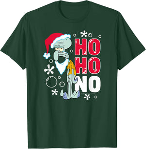 SpongeBob SquarePants - Squidward Christmas Santa Ho Ho No T-Shirt - T-Shirt | Forest