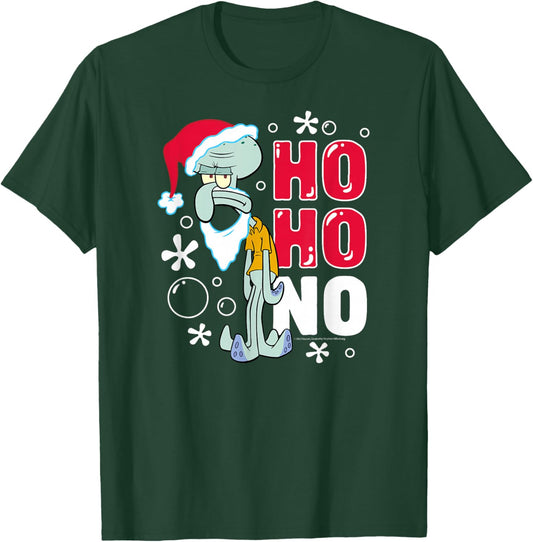 SpongeBob SquarePants - Squidward Christmas Santa Ho Ho No T-Shirt - T-Shirt | Forest