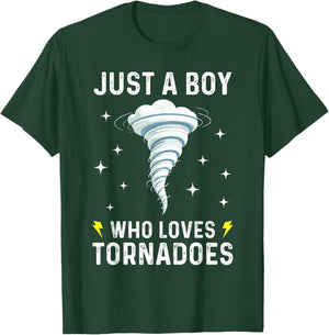 Funny Tornado Gift Boys Kids Hurricane Weather Chaser T-Shirt - T-Shirt | Forest