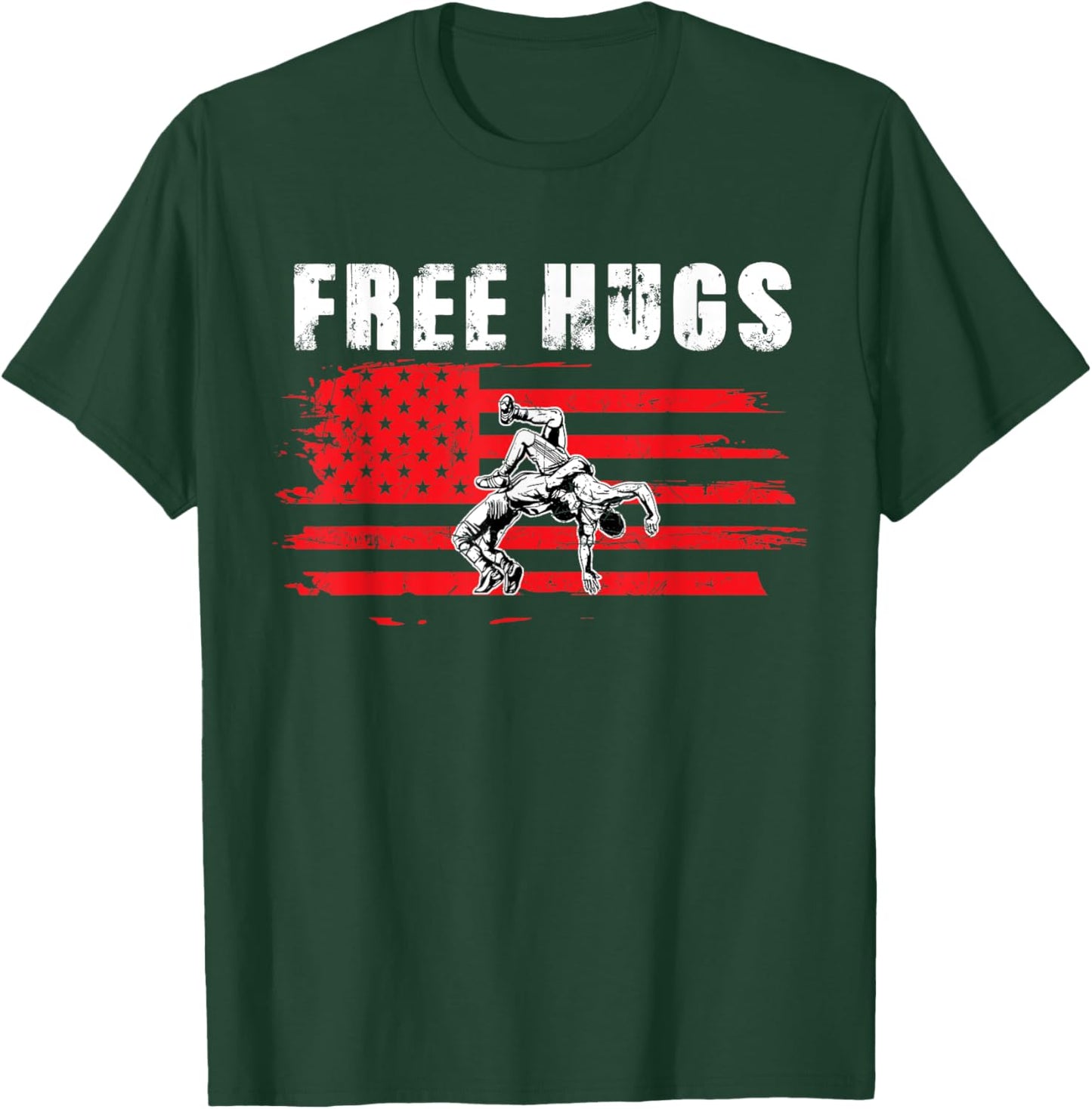 Wrestling Hugs Wrestler Funny Kid Boys Men Women Free Hugs T-Shirt - T-Shirt | Forest