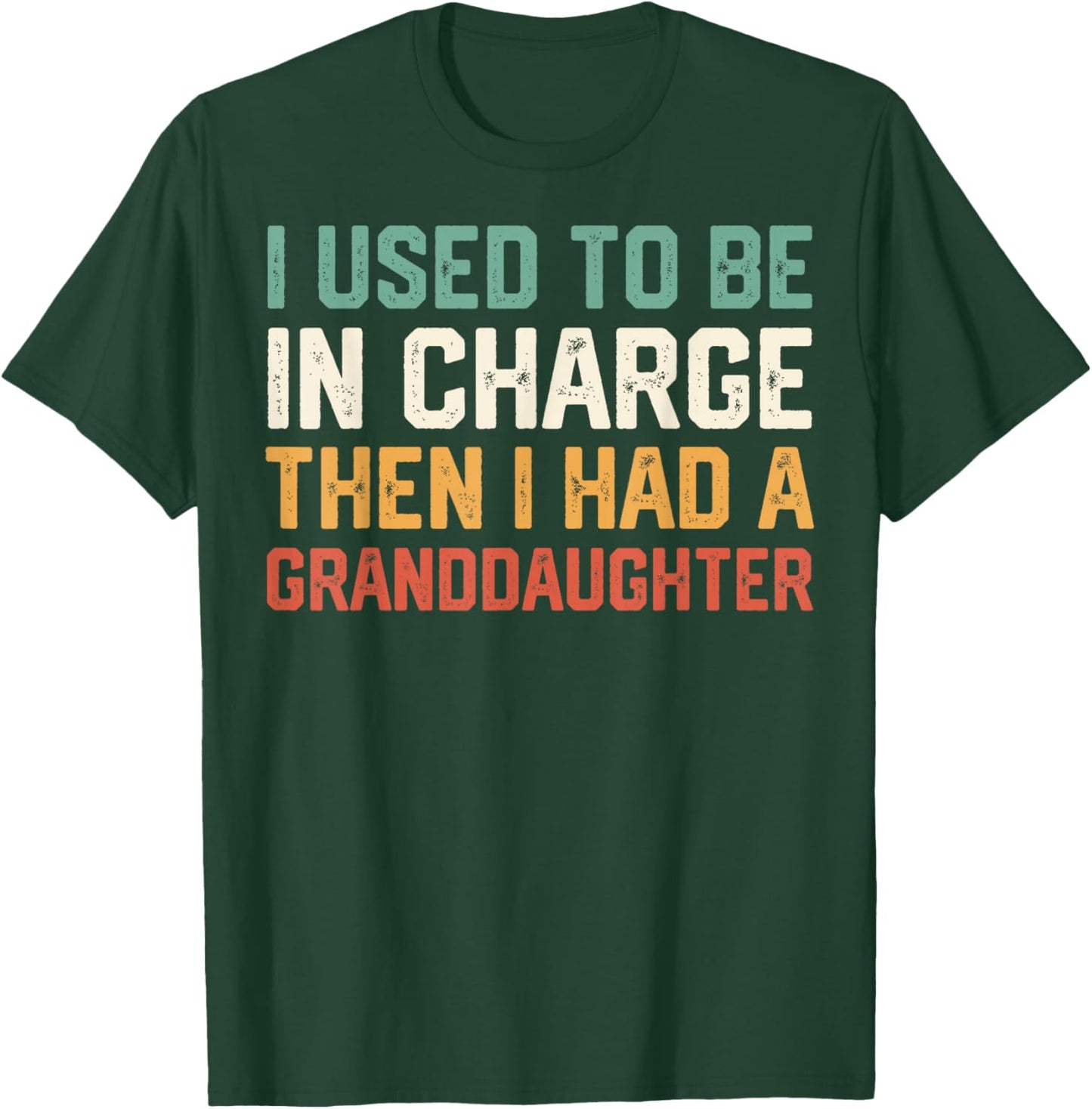 Retro I Used to Be in Charge Then I Had A Granddaughter T-Shirt - T-Shirt | Forest