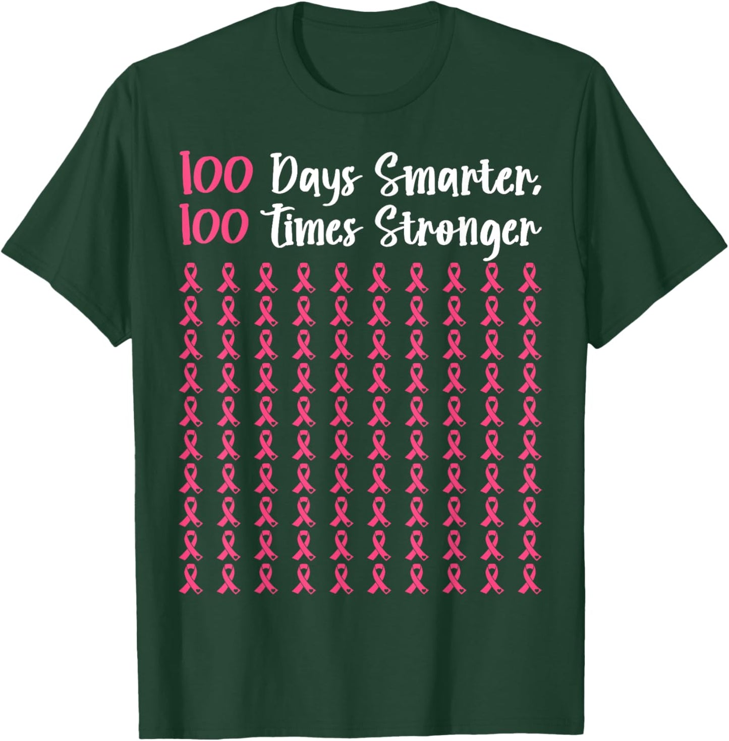 Breast Cancer 100 Days of School Teachers Men Women Kids T-Shirt - T-Shirt | Forest