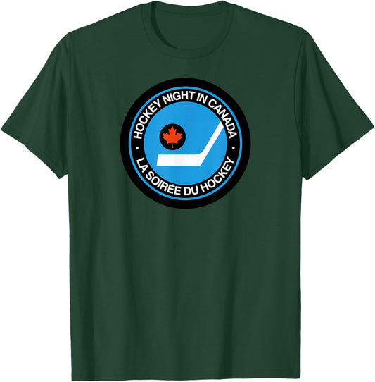 Vintage Retro Hockey Night in Canada Hockey Player Classic T-Shirt - T-Shirt | Forest