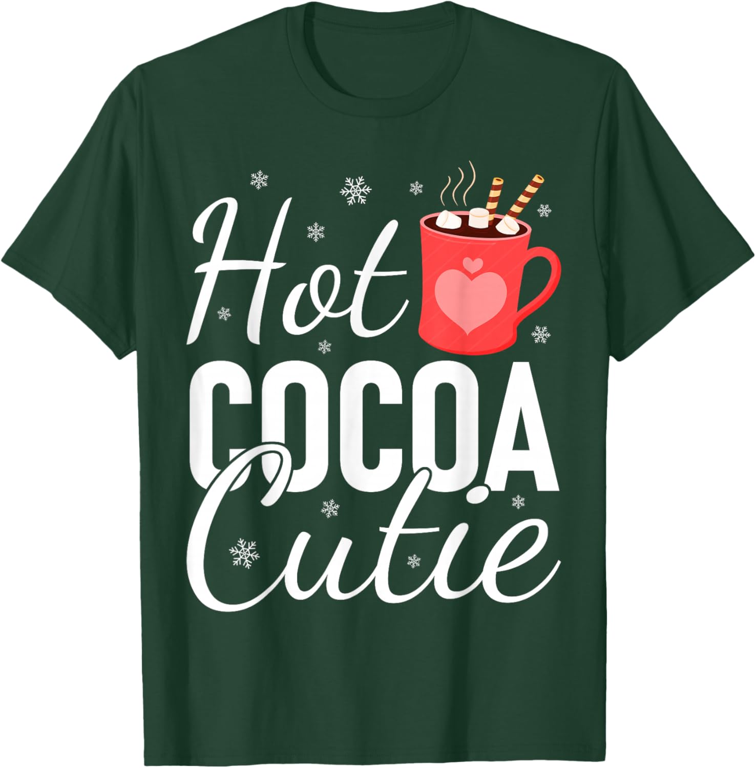 Hot Cocoa Cutie Winter Enthusiasts Cozy Christmas Pajamas T-Shirt - T-Shirt | Forest