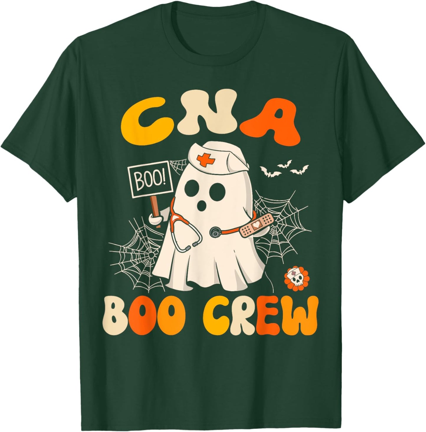 CNA Boo Crew Funny Nursing Assistant Halloween Costume Women T-Shirt - T-Shirt | Forest