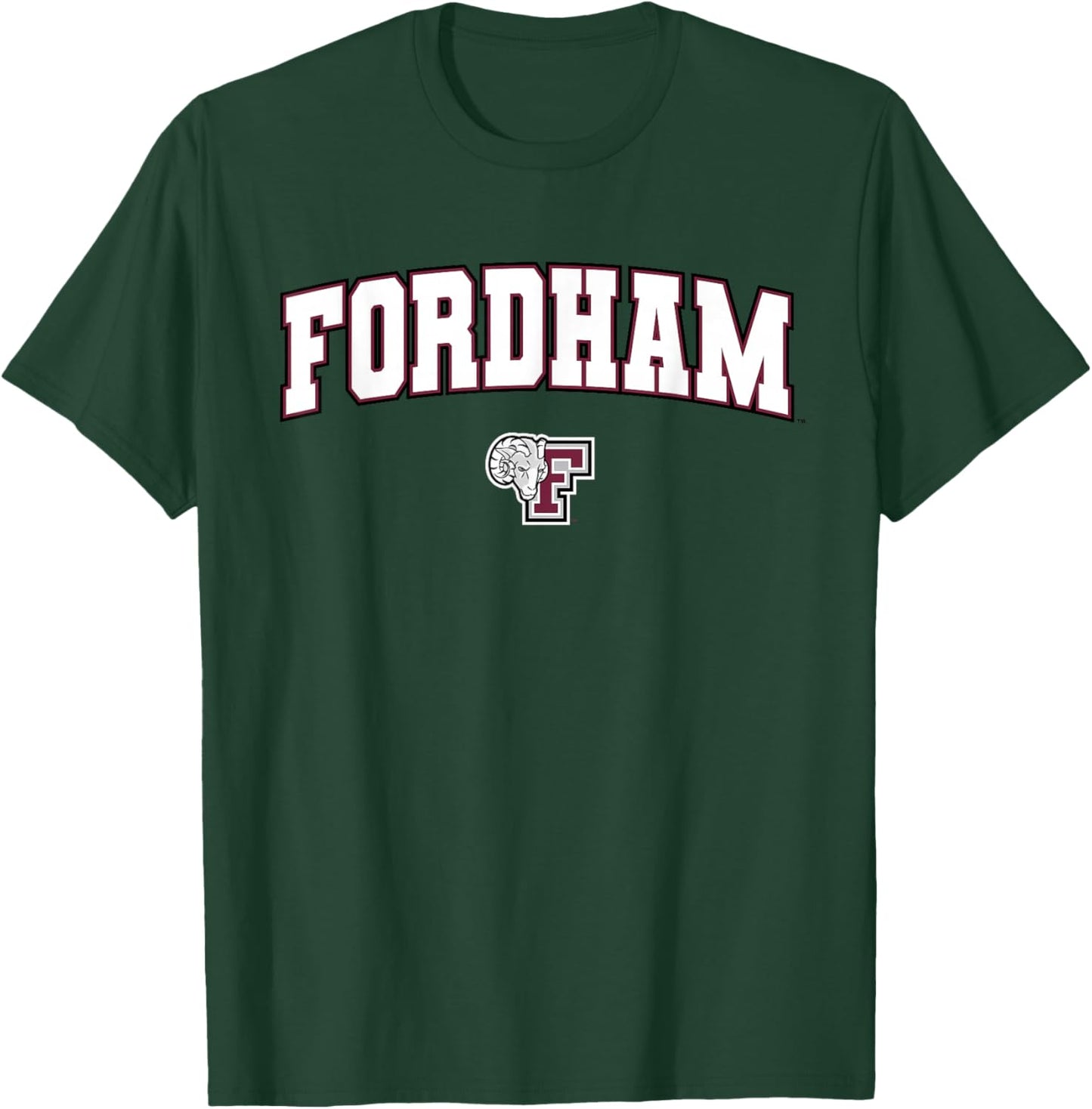Fordham University Rams Arch Logo T-Shirt - T-Shirt | Forest