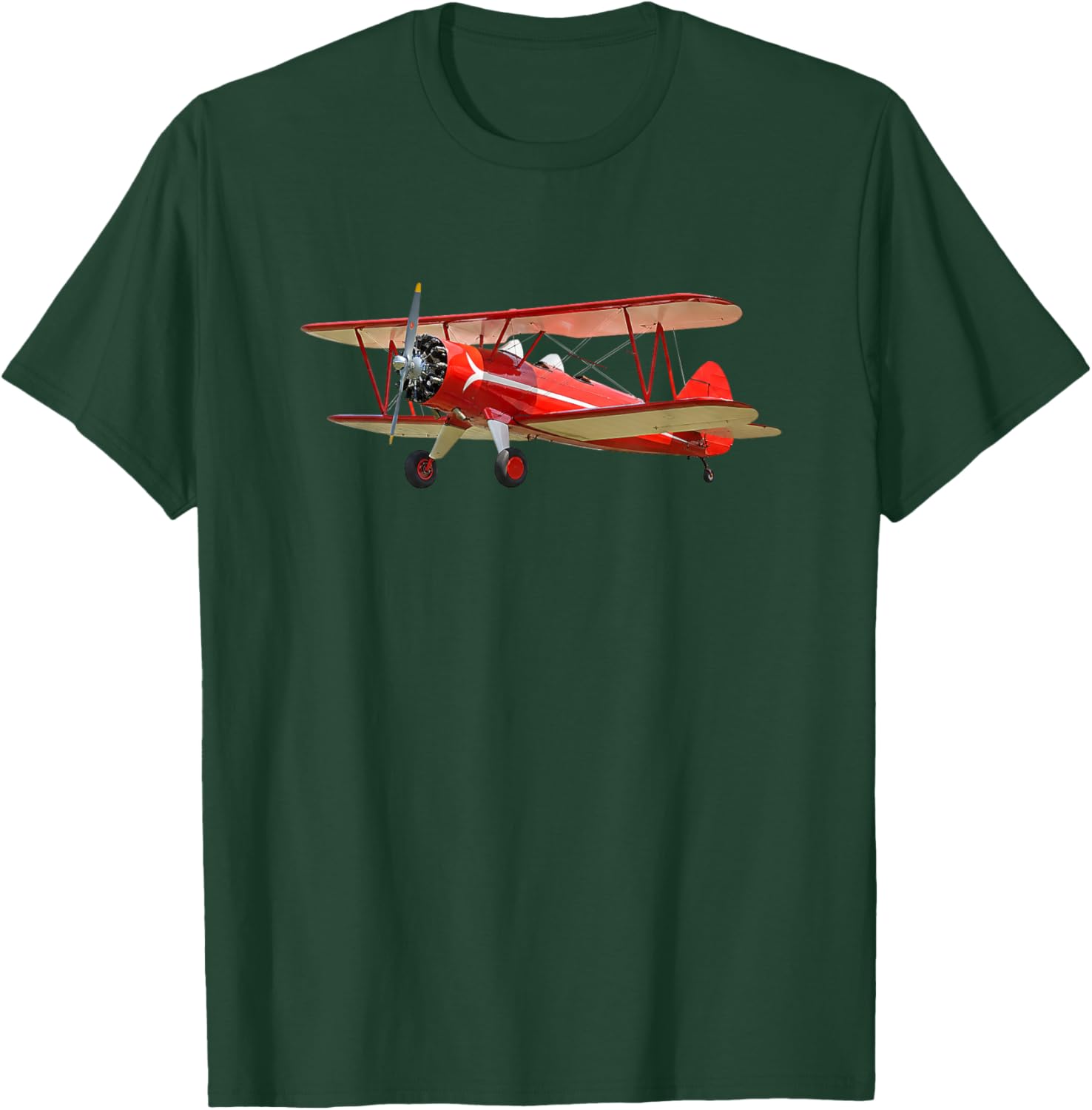 Stearman Biplane Vintage Design T-Shirt - T-Shirt | Forest
