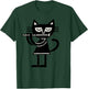 Flute Playing Cat Music Lover Minimalist Cartoon T-Shirt - T-Shirt | Forest
