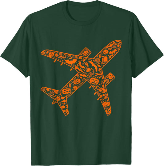 Funny Pumpkin Airplane Candy Halloween Kids T-Shirt - T-Shirt | Forest