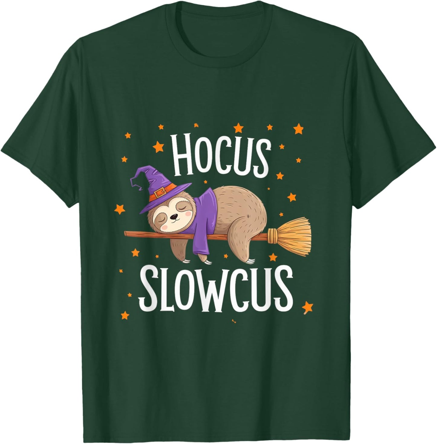 Hocus Slowcus Cute Funny Sloth Halloween 2024 T-Shirt - T-Shirt | Forest
