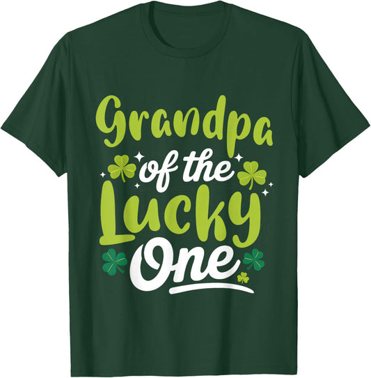 Grandpa of The Lucky One First Birthday St Patrick's Day T-Shirt - T-Shirt | Forest
