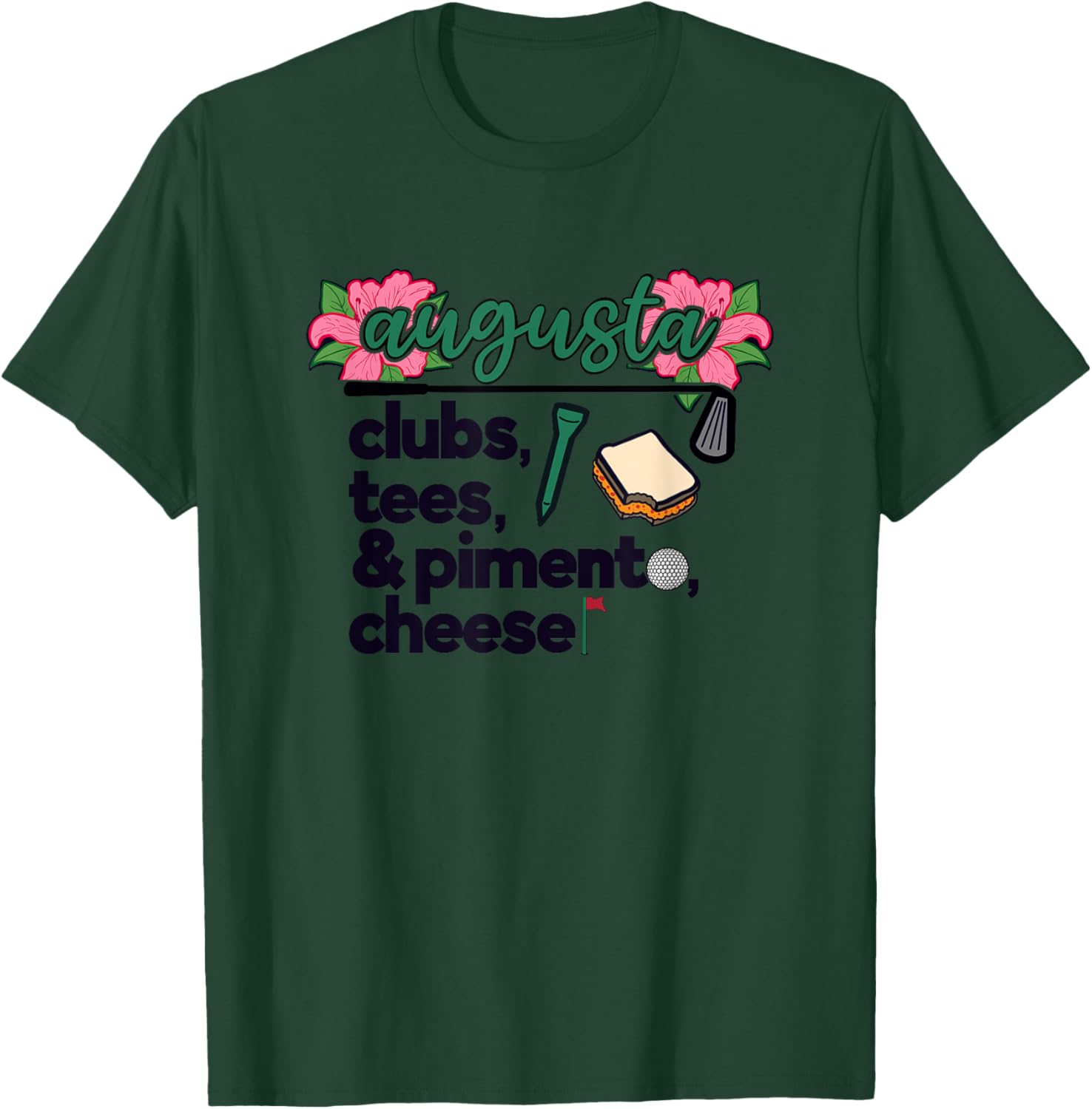 Augusta Ga Clubs, , and Pimento Cheese Golf Design T-Shirt - T-Shirt | Forest