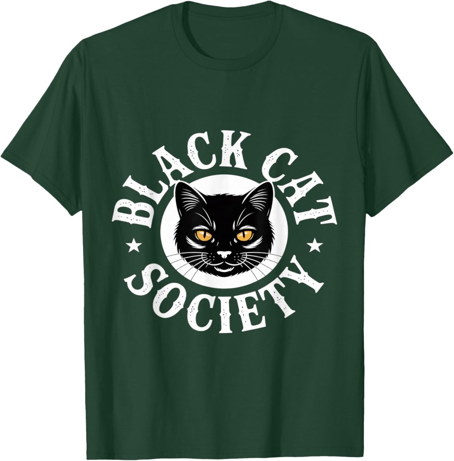 Black Cat Society Halloween Cat Lovers Circle T-Shirt - T-Shirt | Forest