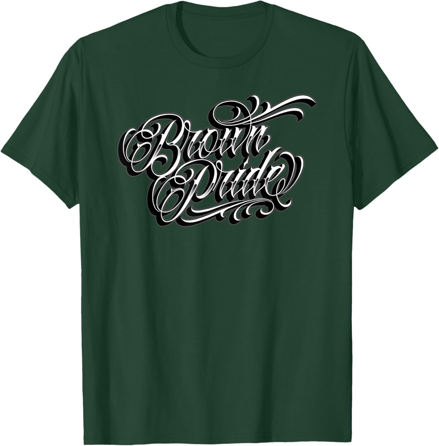 BROWN PRIDE Chicano Tattoo Art Chicana Mexican Heritage T-Shirt - T-Shirt | Forest