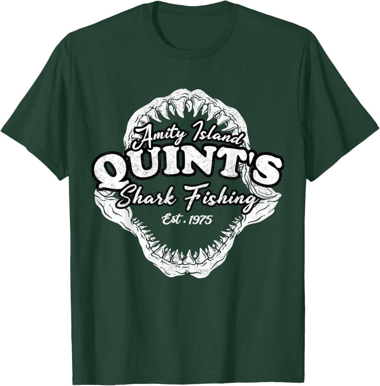 Quints Vintage Art Movies Ocean Funny Outfits Sharks Fishing T-Shirt - T-Shirt | Forest