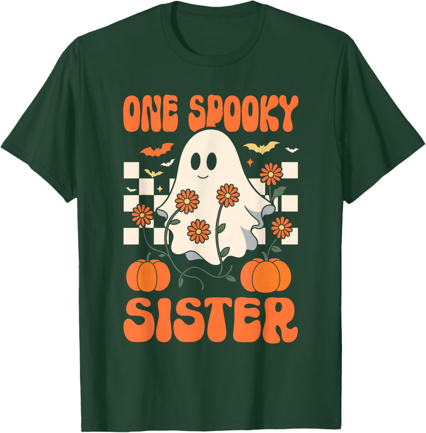 One Spooky Sister Matching Family Halloween Costumes T-Shirt - T-Shirt | Forest