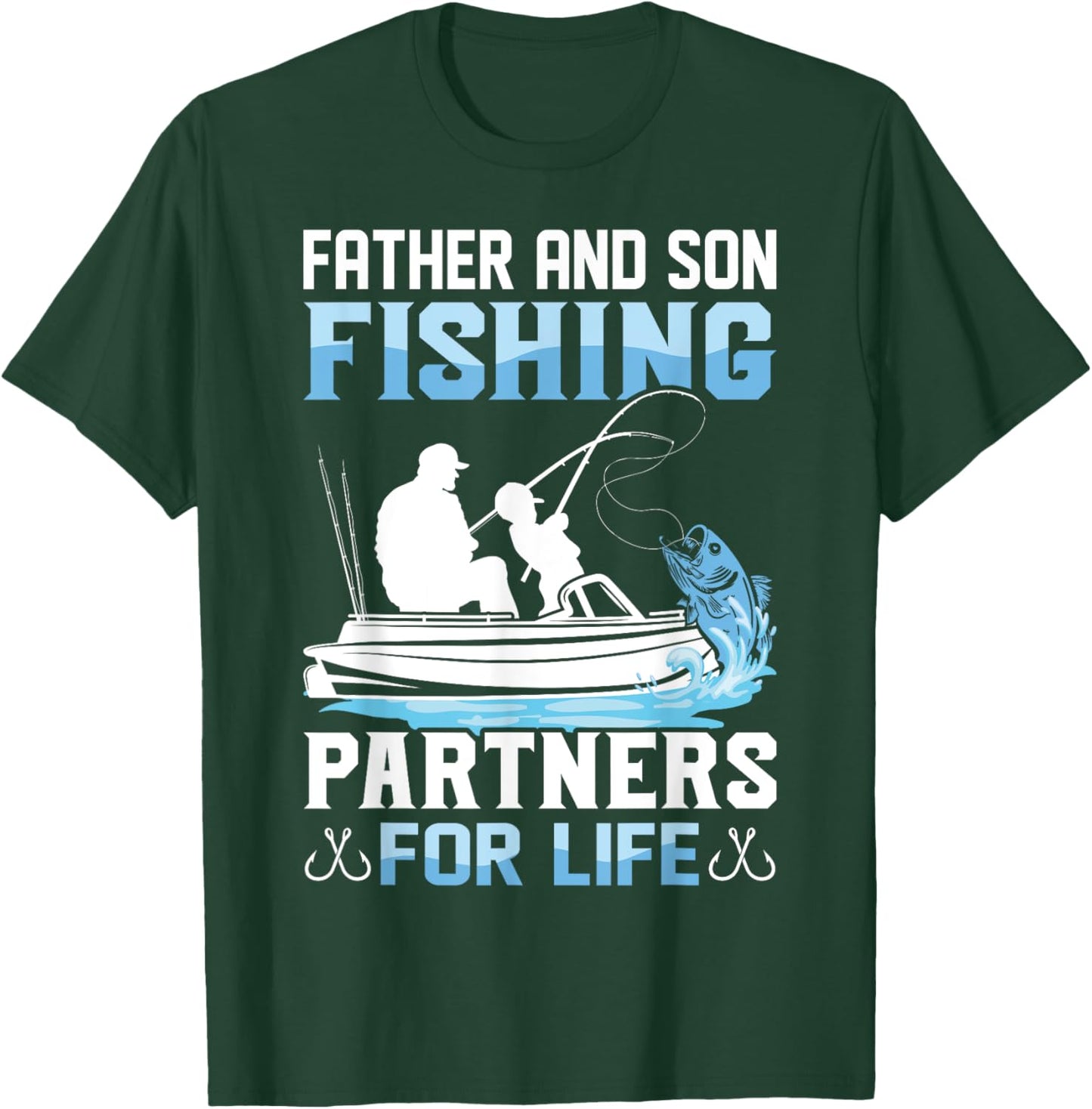 Father Son Fishing Partners For Life Funny Dad Son Matching T-Shirt - T-Shirt | Forest
