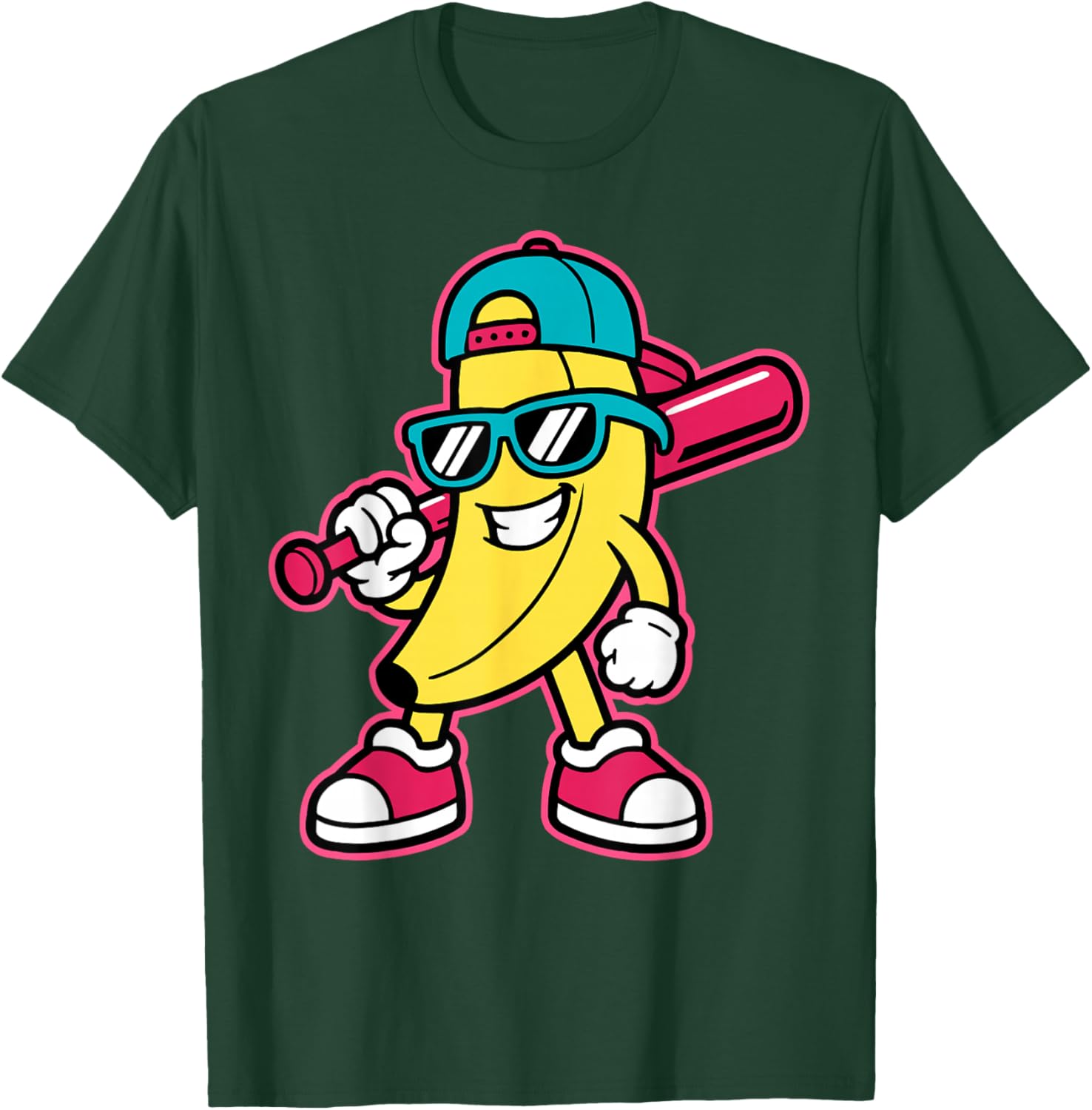 Banana Funny Cartoon Kids Youth Boys Girls T-Shirt - T-Shirt | Forest