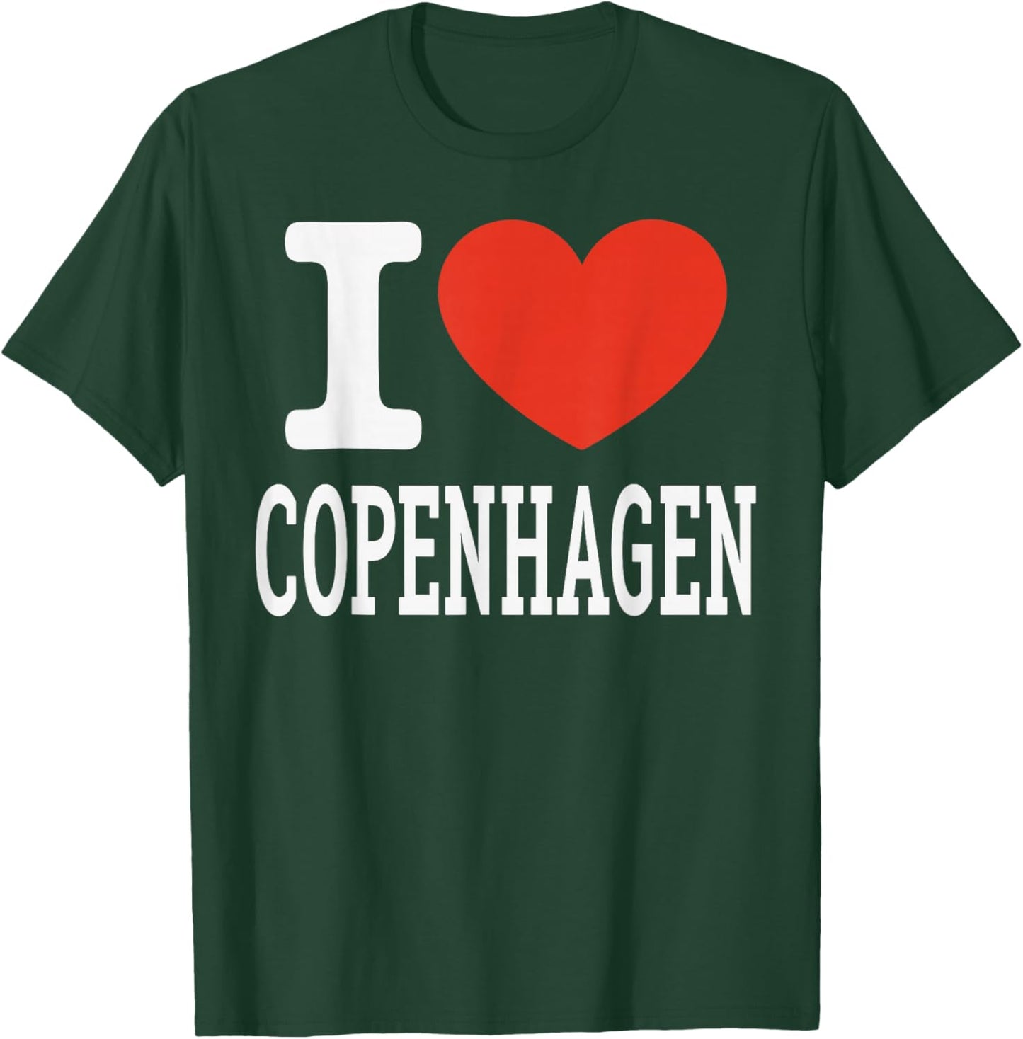 I Love Copenhagen City Heart Graphic Souvenir Voyage T-Shirt - T-Shirt | Forest