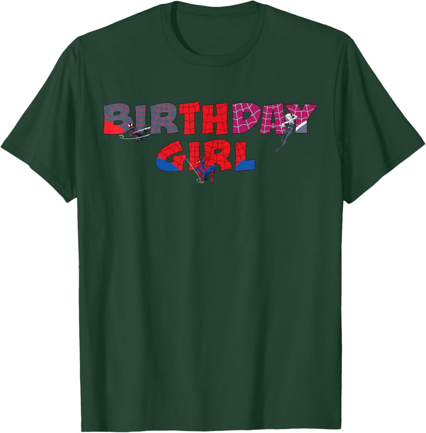 Marvel Spider-Man Birthday Girl Team Spidey Party T-Shirt - T-Shirt | Forest
