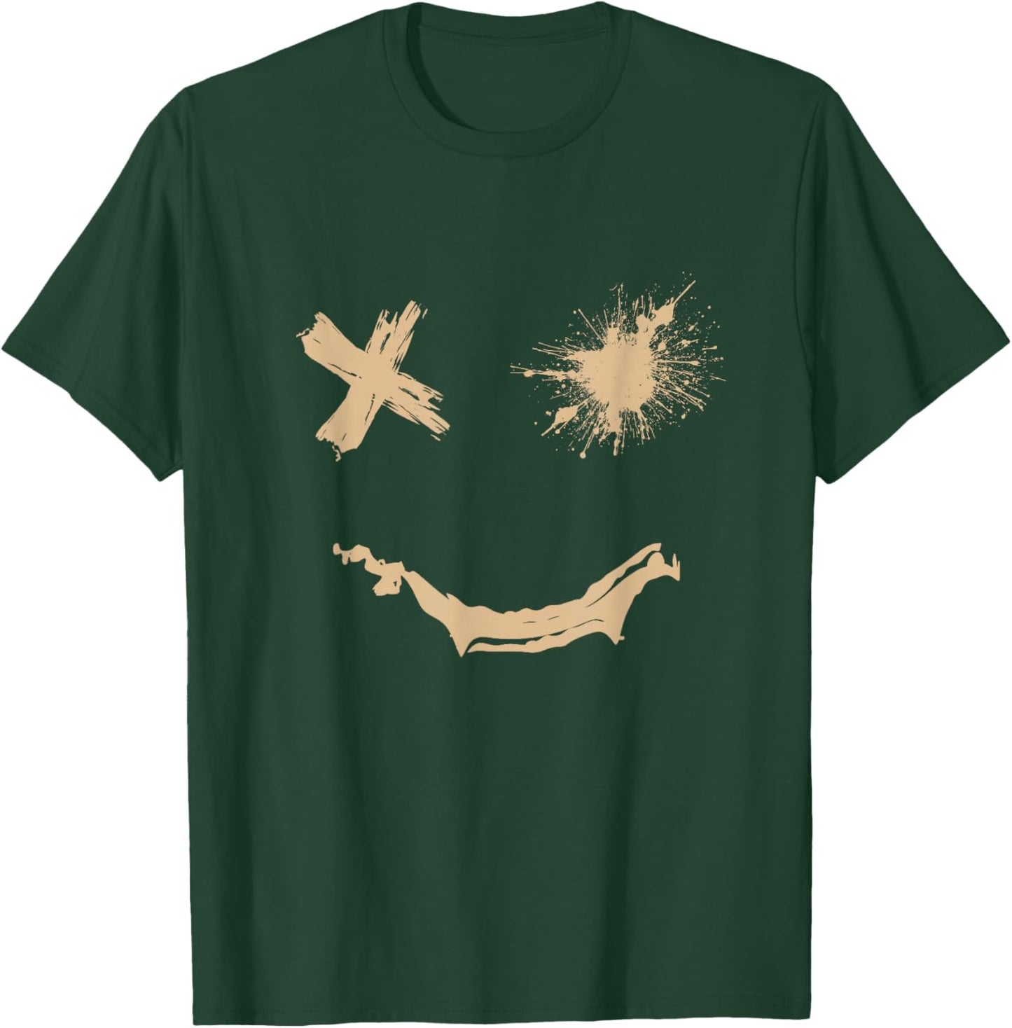 Tan Grunge Face Tan Color Graphic T-Shirt - T-Shirt | Forest