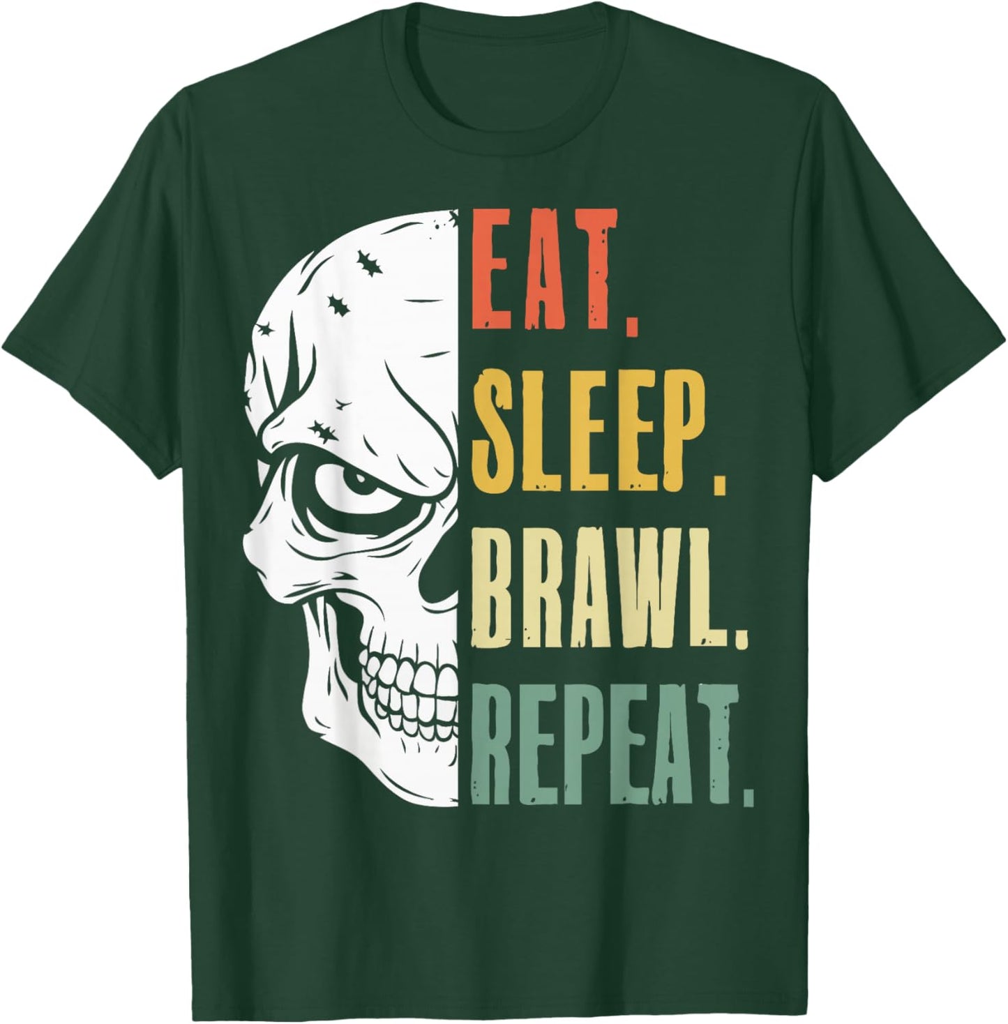 Eat Sleep Brawl Repeat Funny Video Gamer Gaming T-Shirt - T-Shirt | Forest