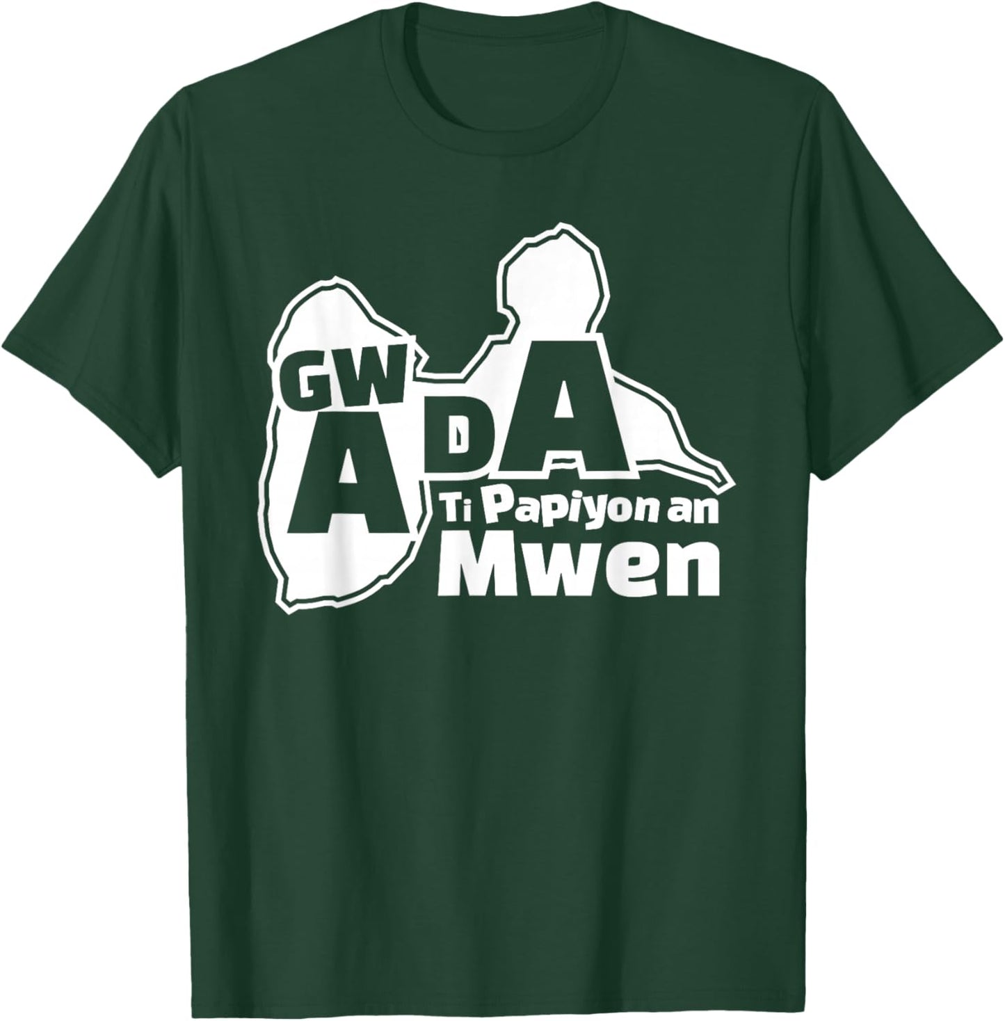 Guadeloupe Gwada Ti Papiyon an mwen T-Shirt - T-Shirt | Forest