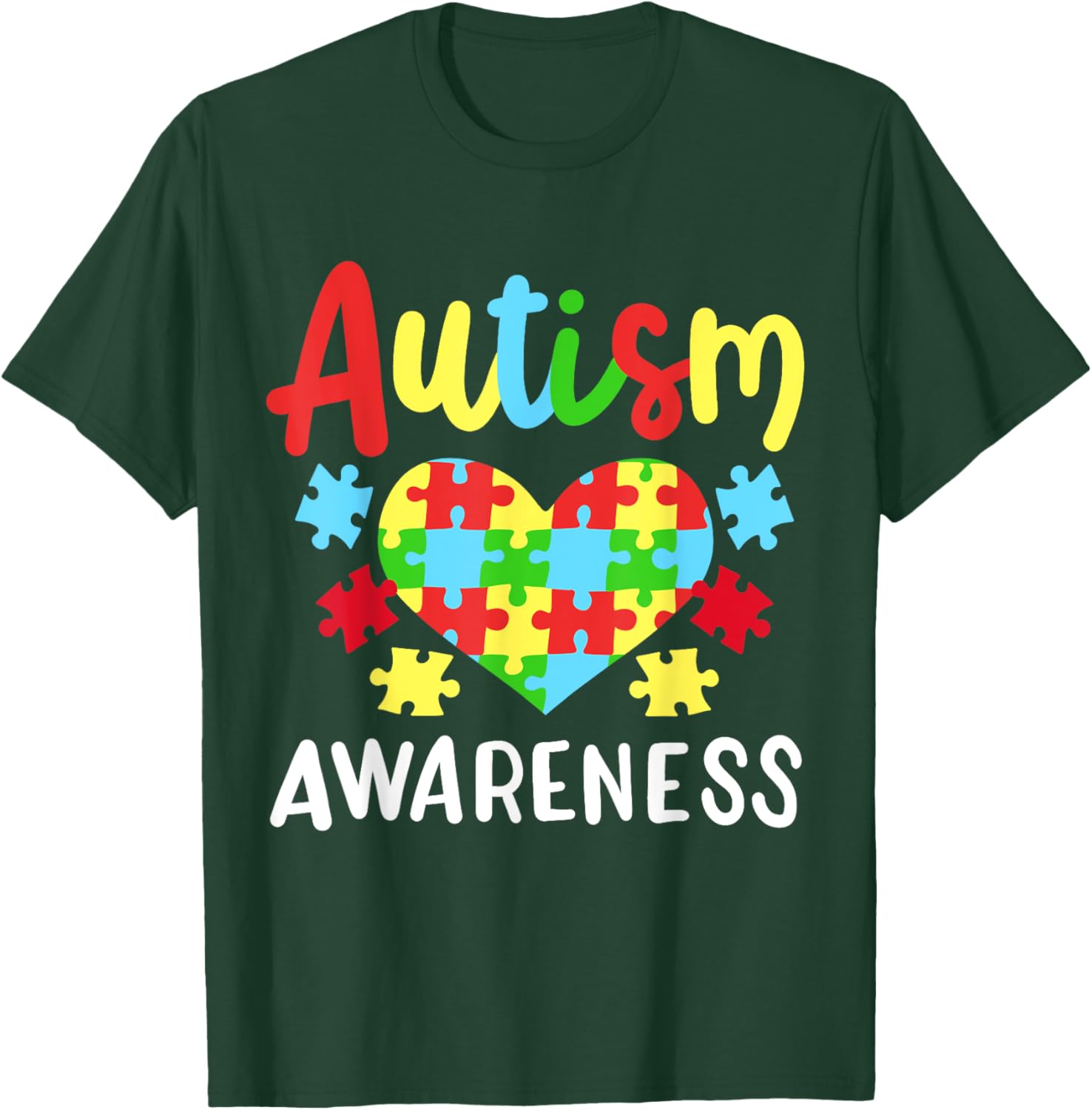 Autism Awareness , Small, Black T-Shirt - T-Shirt | Forest