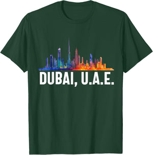 Dubai Souvenir Skyline UAE United Arab Emirate Reminder T-Shirt - T-Shirt | Forest