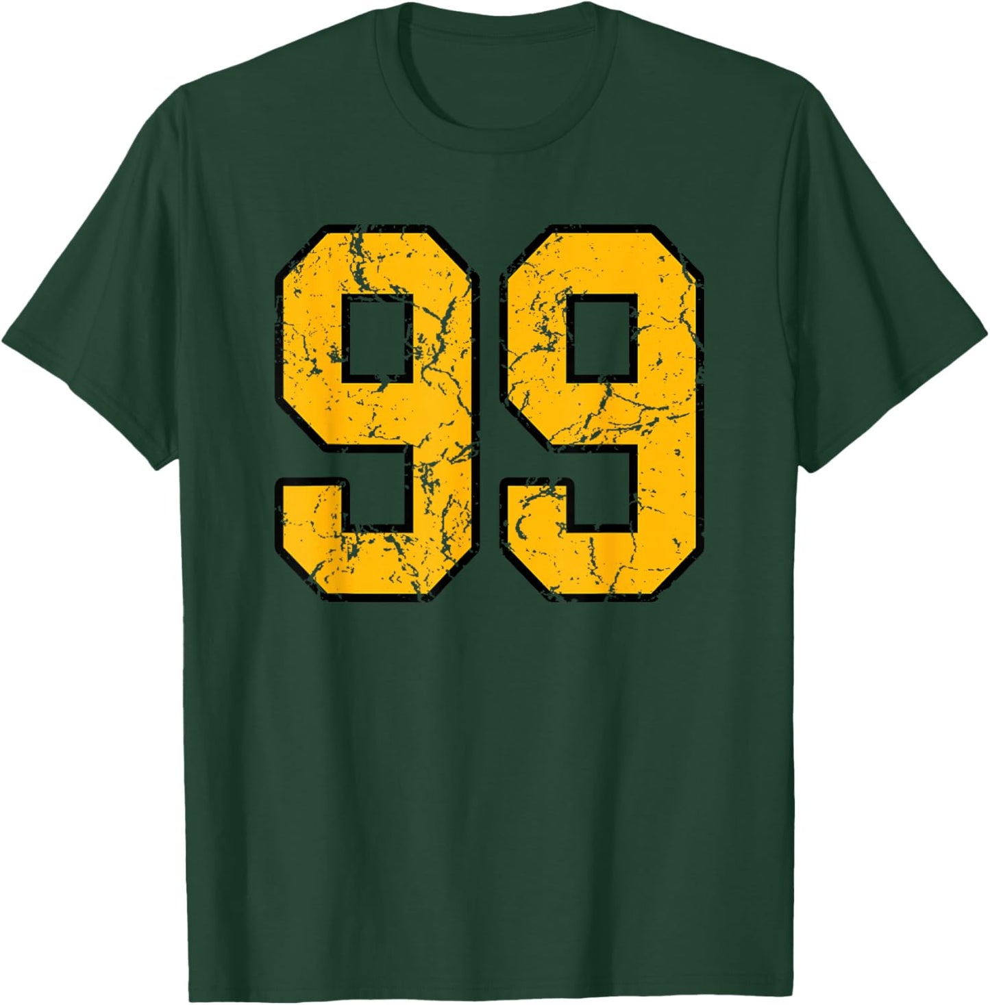 Gold and Black Sports Number 99 Jersey Uniform Player T-Shirt - T-Shirt | Forest