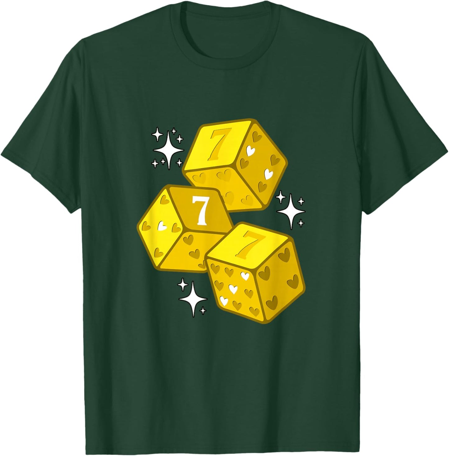 University Varsity-Gold Color Lucky Heart Varsity-Gold T-Shirt - T-Shirt | Forest