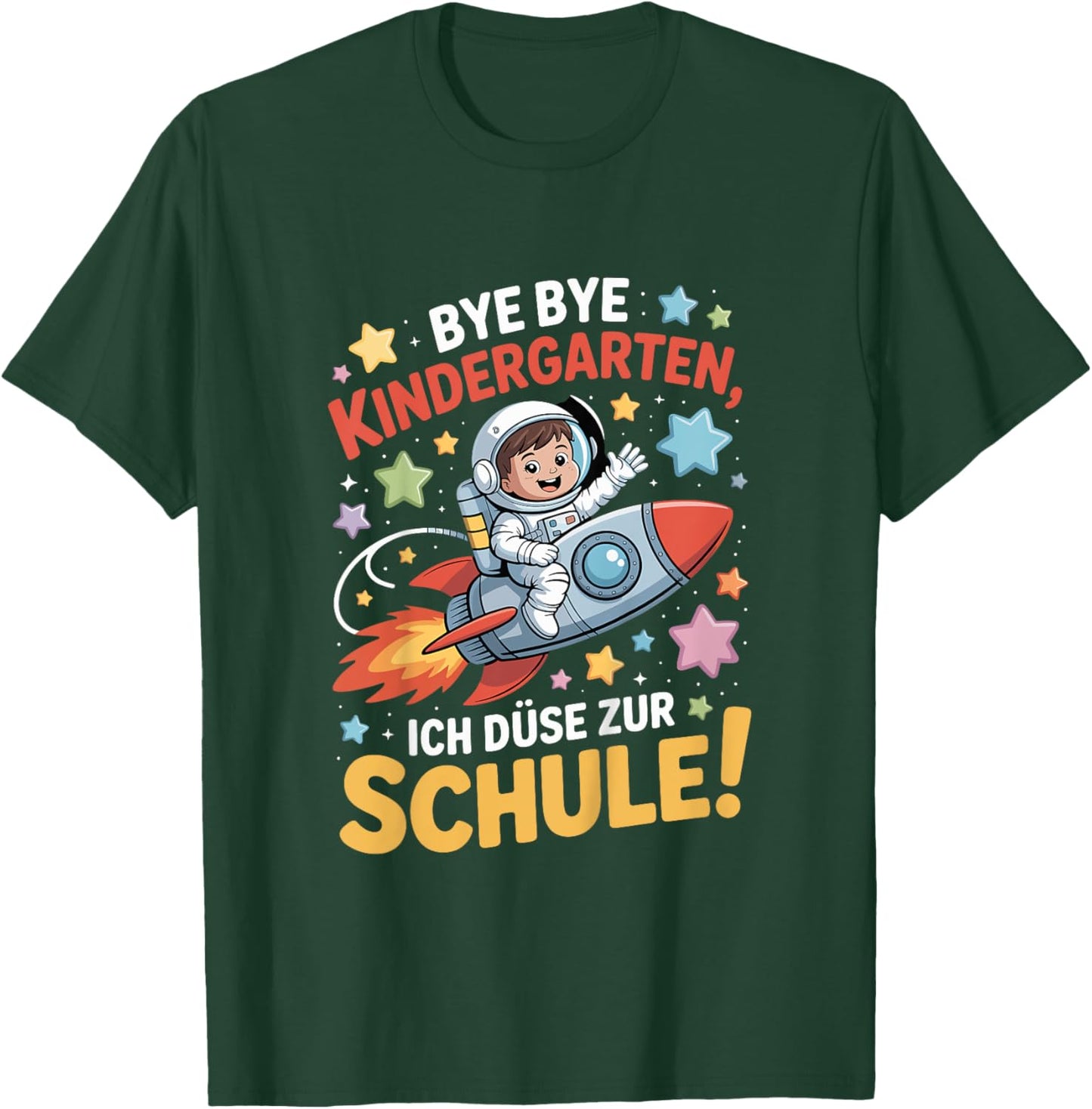Kinder Weltraum Einschulung Junge Astronaut Schulkind 2025 T-Shirt - T-Shirt | Forest