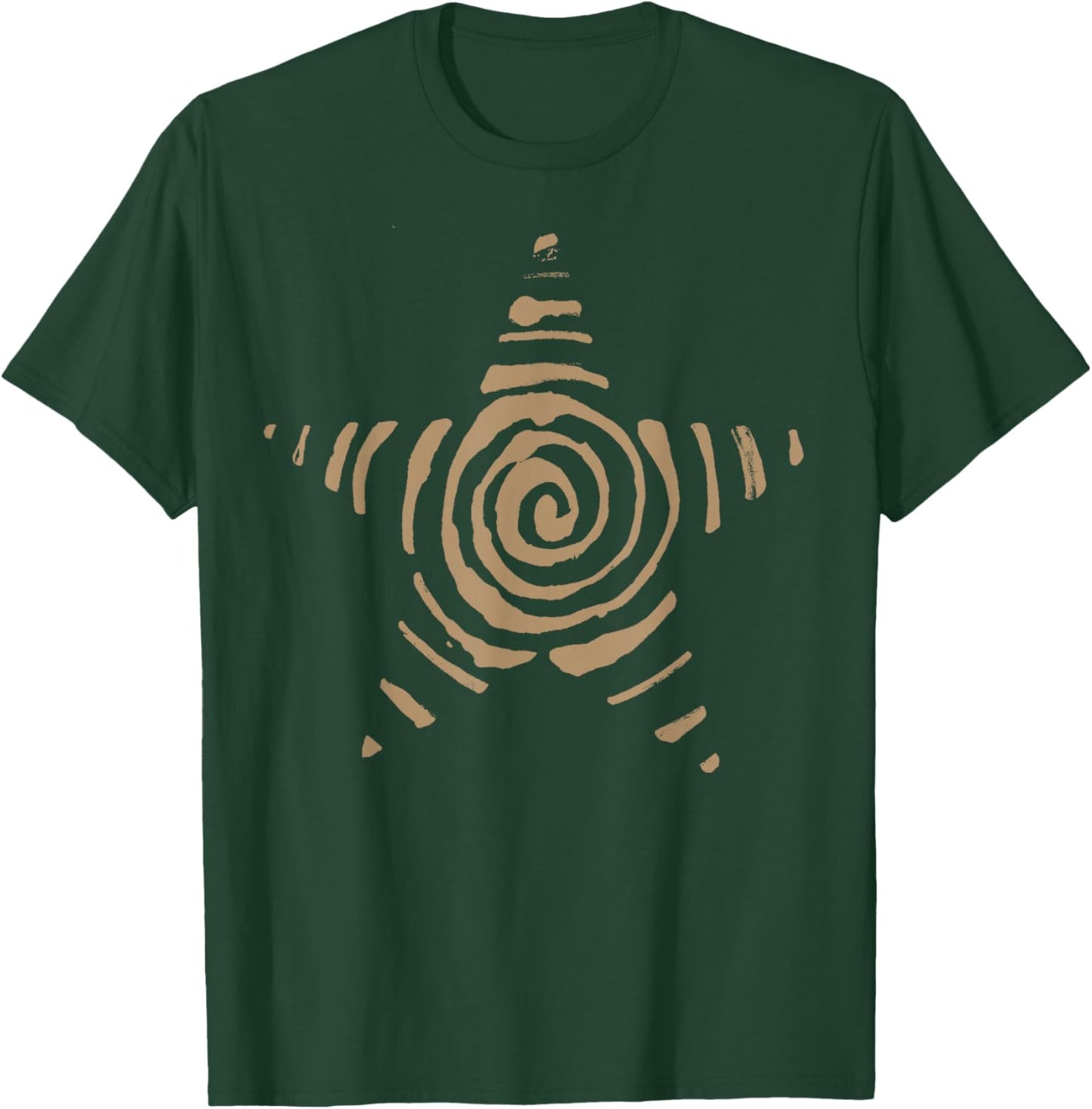 Spiral Star y2k Whimsy Grunge Vintage Alt Brown Graphic T-Shirt - T-Shirt | Forest