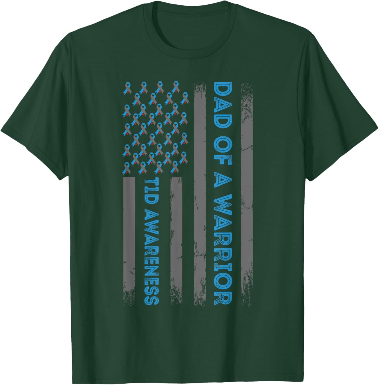 Type 1 Diabetes Awareness T1D Dad of Warrior Type 1 Diabetic T-Shirt - T-Shirt | Forest