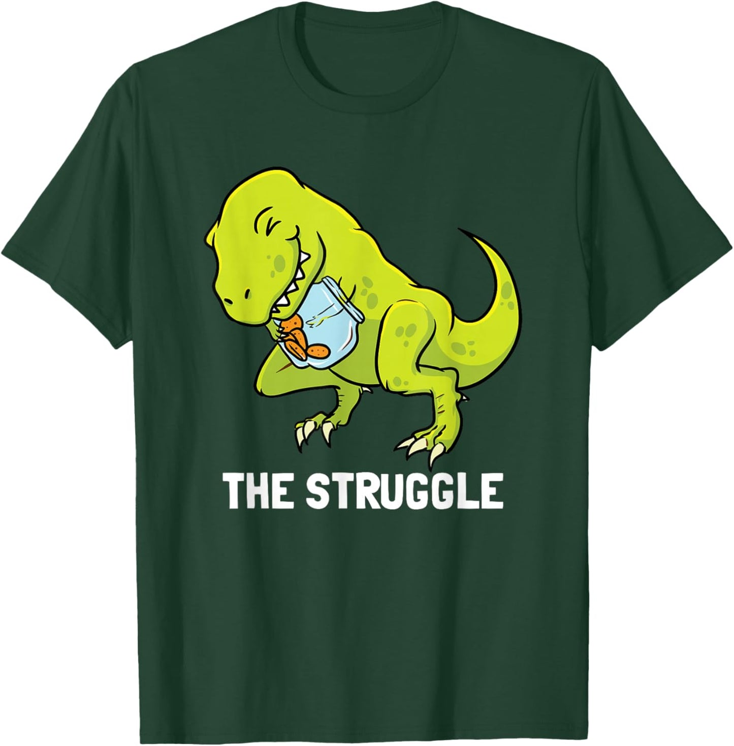 T-Rex Short Arms Shirt No Cookies Struggle Dinosaur Gift T-Shirt - T-Shirt | Forest