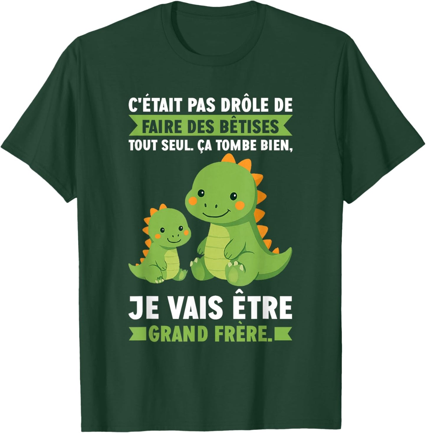 Big Brother Dinosaur Graphic for Pregnancy Announcement T-Shirt - T-Shirt | Forest