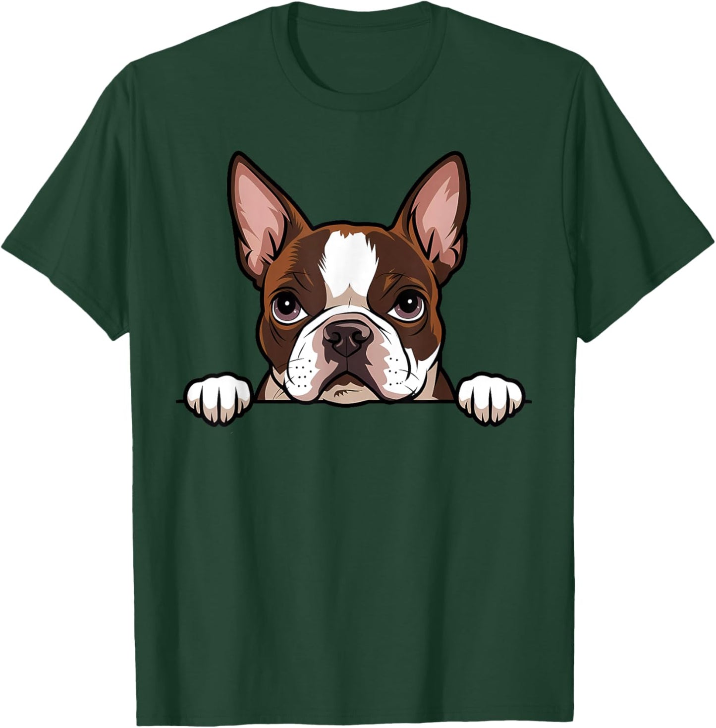 Cute Boston Terrier Peeking Puppy Funny Bostie Dog Lover T-Shirt - T-Shirt | Forest