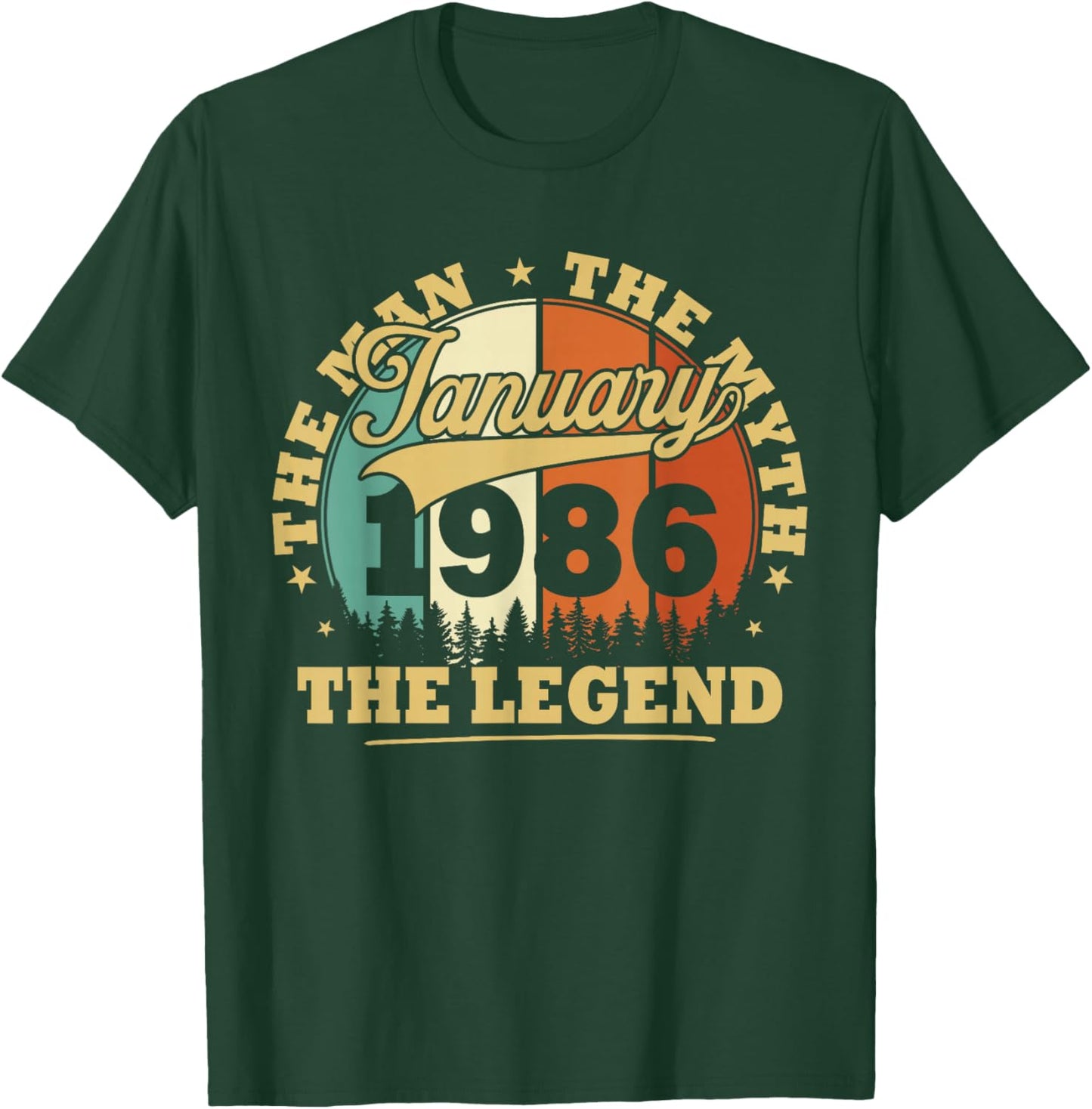 Humor Vintage 1986 January Gift 40 Years Birthday T-Shirt - T-Shirt | Forest