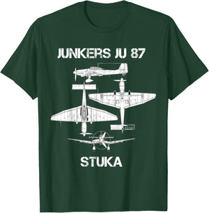 Junkers Ju 87 Stuka German WW2 Bomber Luftwaffe Airplane T-Shirt - T-Shirt | Forest