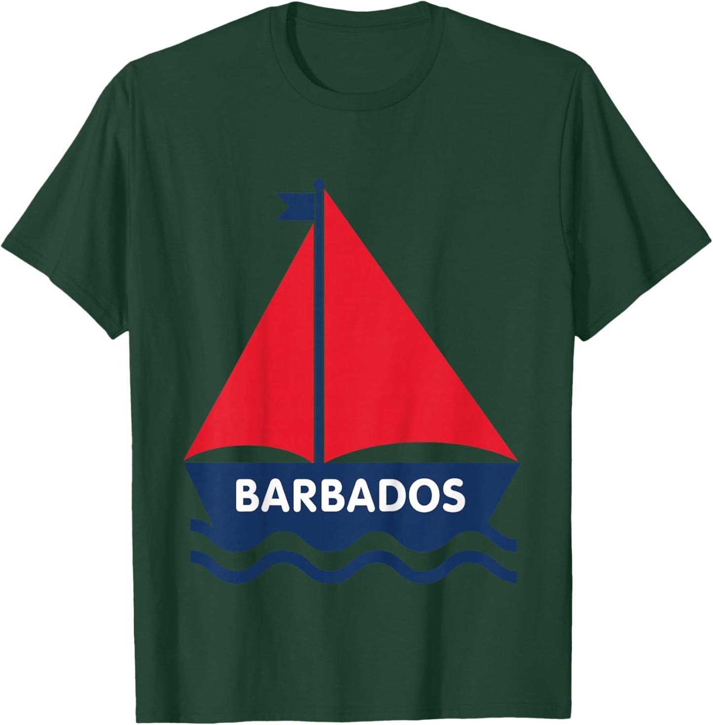 Barbados Sailboat Boys Girls Toddlers T-Shirt - T-Shirt | Forest