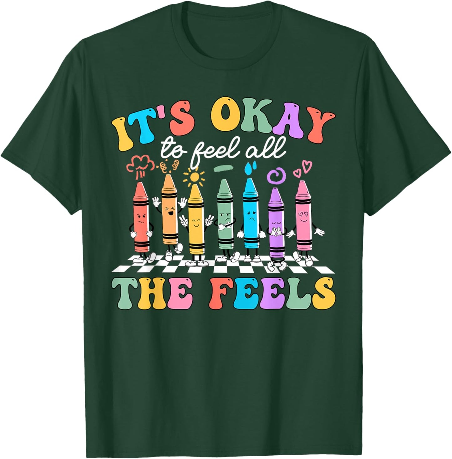 It's Okay To Feel All The Feels Mental Health Awareness Kids T-Shirt - T-Shirt | Forest