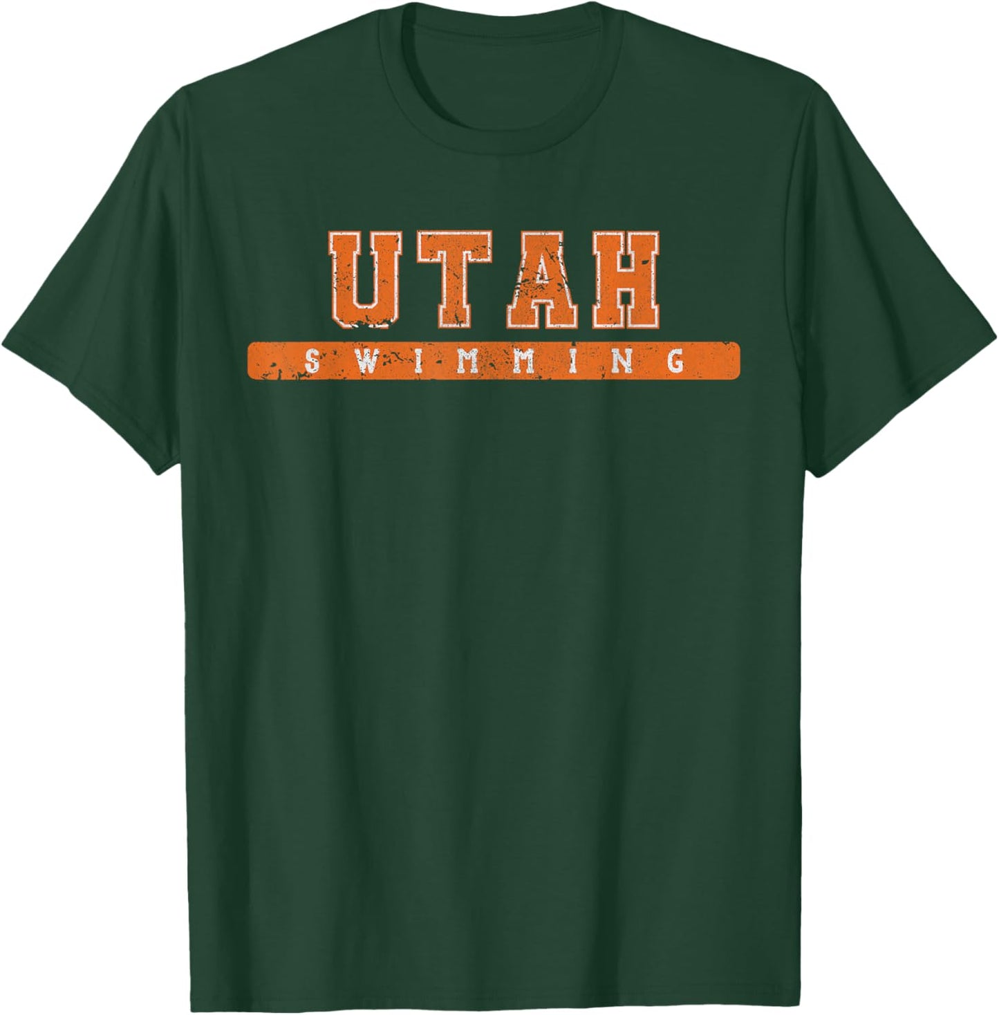Utah Swimming Orange Vintage Text T-Shirt - T-Shirt | Forest