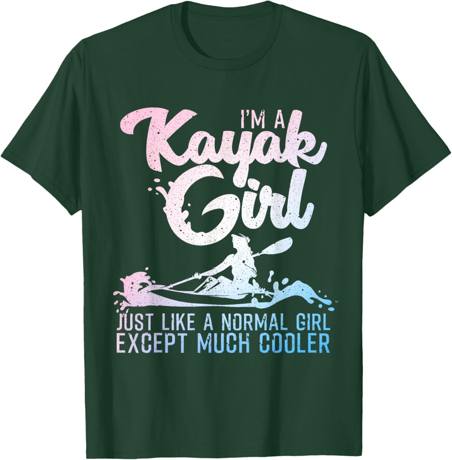 Unique Kayak Gift Oar Kayaking Accessories & Stuff Funny Kayak Girl Art Women's Black Short Sleeve T-Shirt - T-Shirt | Forest