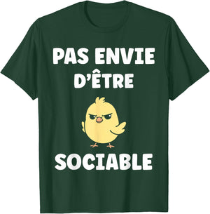 Funny Funny Chick Grunt Funny Not Want to Be Sociable T-Shirt - T-Shirt | Forest